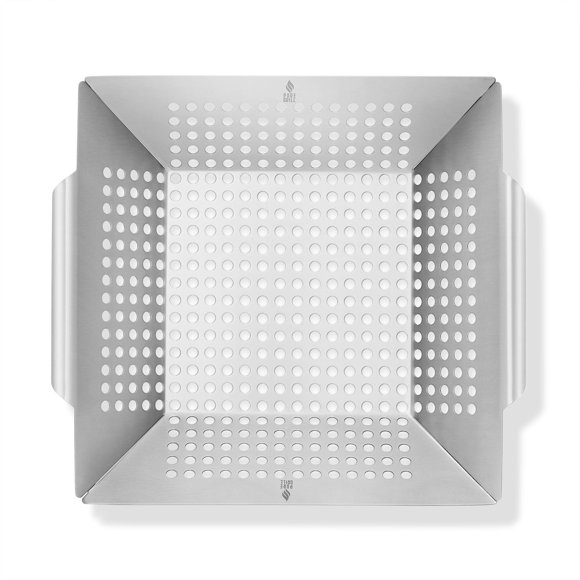 Pure Grill Panier de Grillade pour Légumes BBQ - Plateau de Poêle Wok de Barbecue en Acier Inoxydable