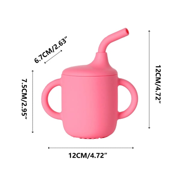 YATLTE Baby Straw Cups, 100% Food Grade Silicone Training Cup for Baby, Teething Bumps Straw Cup for 6 Month Old Baby, Soft Transition Cup Infant Sippy Cups 6-12 Months