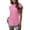 Pink, variant on Summer Polyester Short Sleeve Crewneck Spandex T Shirts for Women Red Fashion Solid Color Crew Neck Ladies Round Ruffle Shirt XXL