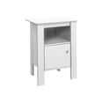 thumbnail image 2 of White Laminate Accent Table with Storage Shelf and Cabinet, Transitional End Table or Nightstand for Living Room and Bedroom, 2 of 6