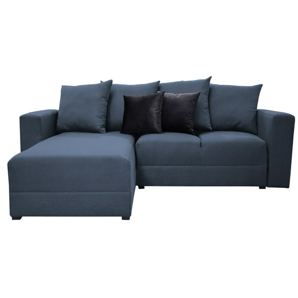 Sala Esquinera Modular El Bazar Store Lombar Azul Tela lino nacional 220x160 cm Moderna en Esquina