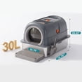 thumbnail image 2 of Alvantor Double-Entry Convertible Lid Cat Litter Box, 3-in-1 Stainless Steel Cat Litter Box, 23.62"x15.75"x15.75", Multicolor, 2 of 7