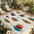 thumbnail image 2 of Outdoor Rug 3x5 ft Boho Mid Century Outdoor Large Area Rug Non Slip Rubber Turquoise Orange Geometric Abstract Front Door Mat RV Rug Carpet Patio Outdoor Rugs for Backyard Balcony Deck Porch Indoor, 2 of 9