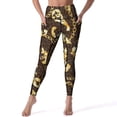 thumbnail image 3 of Gold Chains Leggings Baroque Style Fitness Yoga Pants Push Up Kawaii Sports Tights Pockets Stretch Design Yoga Legging, 3 of 6