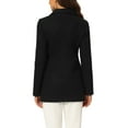 thumbnail image 3 of INSPIRE CHIC Women's Pea Coat Double-Breasted Notch Lapel Mid-Thigh Winter Coat XL Black, 3 of 6
