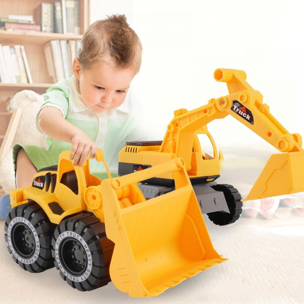 Car Construction, Loader Bulldozer Excavator Dump Truck Toy for Kids