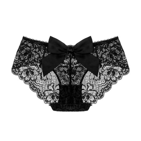 

Women’s Bikini Lace Panties Knicker Breathable Underwear with Cute Bow Knot