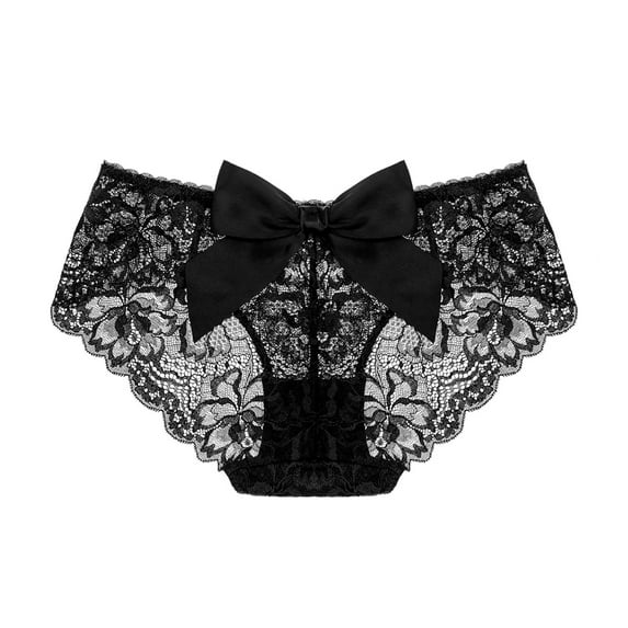 Women’s Bikini Lace Panties Knicker Breathable Underwear with Cute Bow Knot