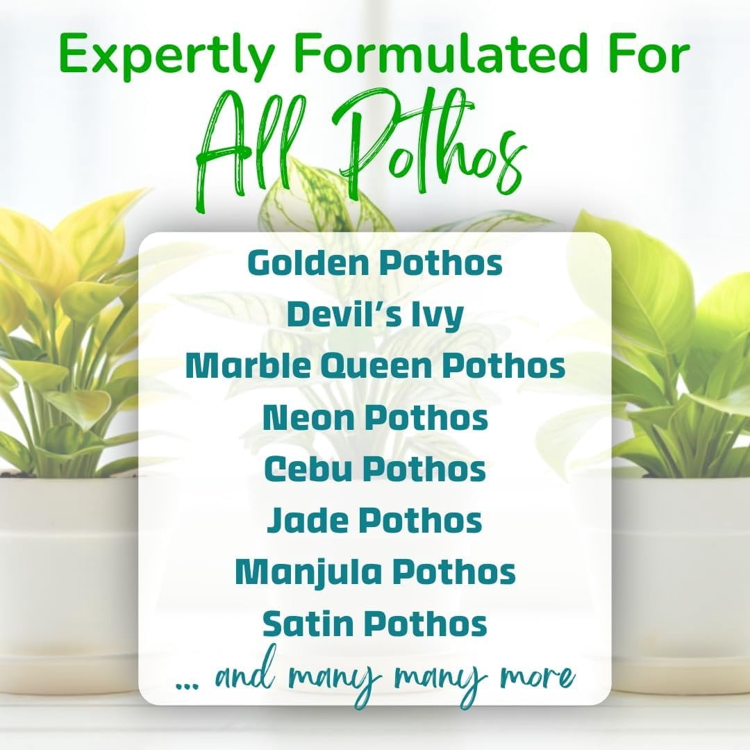 Pothos Fertilizer - Liquid Fertilizer for Indoor House Plants - Essential Plant Nutrients for Neon Pothos or Devils Ivy - Urea-Free - NPK Ratio of 3-3-3 for Healthy Roots, Stems, Leaves 8 Ounces