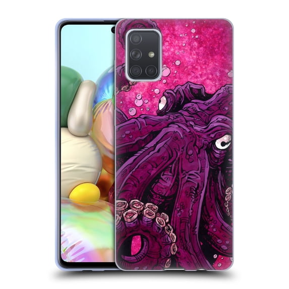 Head Case Designs Officially Licensed David Lozeau Colourful Grunge Octopus Squid Soft Gel Case Compatible with Samsung Galaxy A71 (2019)