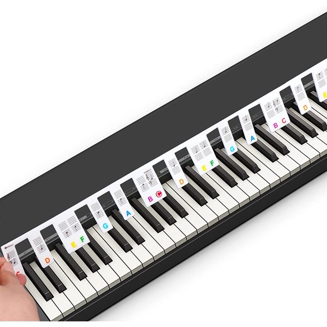 88 Keys Silicone Piano Keyboard Sticker, Removable Piano Stickers for Keyboards(Colour)