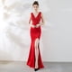 thumbnail image 4 of Vestido de noche elegante y sexy para mujer, para banquetes, con cola de pez larga, 4 of 6