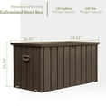 thumbnail image 7 of 150 Gallon Outdoor Deck Storage Box, XL Waterproof Outdoor Storage,  Lockable Pool Storage Bins for Garden Patio Pool, Dark Brown, 7 of 7
