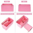 thumbnail image 3 of Felt Organizer Insert for Handbag Detachable Zipper Pocket Tote Bag Organizer Rectangle Bag in Bag Zipper Shoulder Bag Interior Shaper for LV Speedy Cosmetic Bag 11.4x5.9x6.3 Inch Pink, 3 of 9