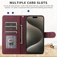 thumbnail image 5 of for Google Pixel 6 Wallet Flip Case, Classic PU Leather Card Slots with Lanyard Magnetic Closure Kickstand Drop Protective Soft TPU Inner Case for Google Pixel 6, Winered, 5 of 6