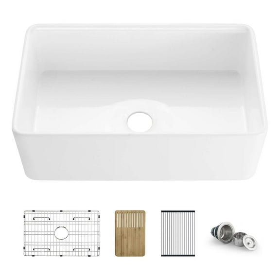 Kibi Pure 30? Kitchen Farmhouse Fireclay Workstation Sink