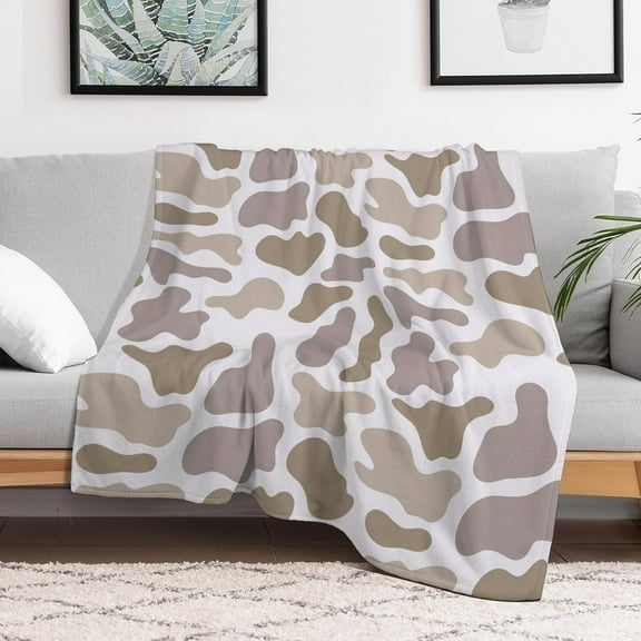 Brown Duck Camouflage Fleece Bed Blankets,Soft Flannel Cozy Blanket for Adults,Washable Lightweight Fuzzy Blanket Gift for Girls Boys 50X60in
