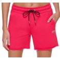 thumbnail image 2 of DKNY Sport Womens Metallic Logo Shorts Fiery Pink L, 2 of 3