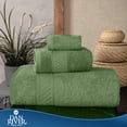 thumbnail image 6 of Dan River 3 Piece Towel Set Soft Quick Drying Cotton Bath Towel For Gym, Spa and Bathroom - Sage, 6 of 11