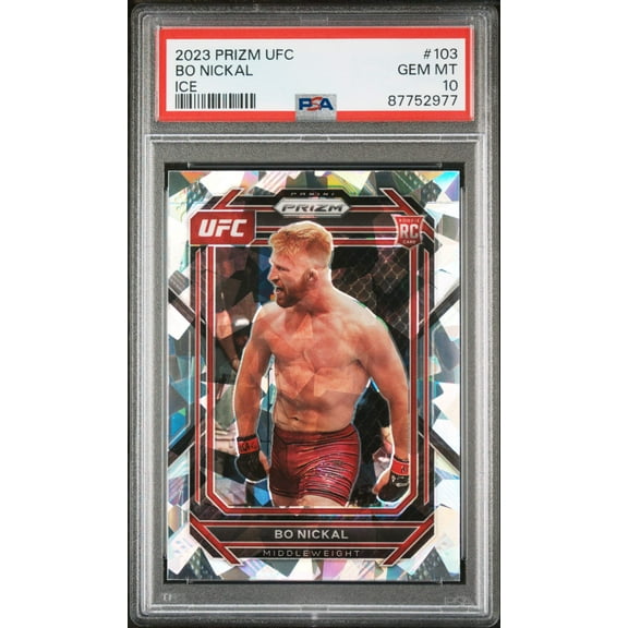 Graded 2023 Panini Prizm UFC Bo Nickal #103 Ice Rookie RC UFC MMA Card PSA 10 Gem Mint