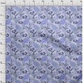 thumbnail image 4 of oneOone Velvet Medium Blue Fabric Floral Retro Craft Projects Decor Fabric Printed By The Yard 58 Inch Wide, 4 of 5