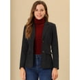 thumbnail image 2 of INSPIRE CHIC Blazer de gamuza sintética para mujer con cinturón de manga larga de un solo pecho Chaquetas de trabajo Outwear Coat Negro S, 2 of 5