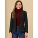 thumbnail image 2 of INSPIRE CHIC Blazer de gamuza sintética para mujer con cinturón de manga larga de un solo pecho Chaquetas de trabajo Outwear Coat Negro L, 2 of 5