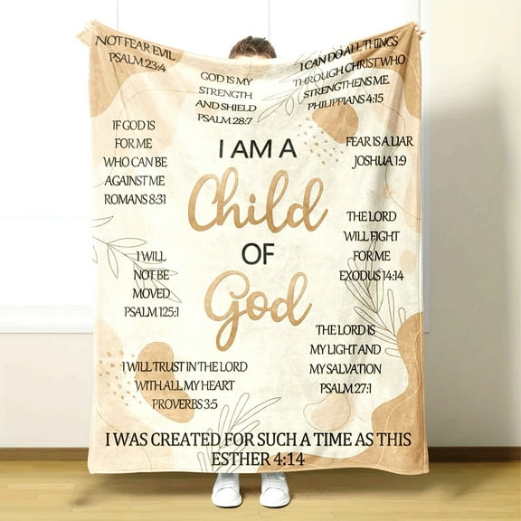 Bible Verse, 270GSM Thick Flannel Blanket – Soft & Cozy Christian Gift for Women, Religious Text Throw, Faith-Inspired Plush Fleece Blanket with Double-Sided Comfort, Perfect for Autumn/Winter