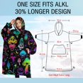 thumbnail image 4 of Oversized Wearable Blanket Hoodie,Colorful Mushroom Star Black Pattern Sherpa Blanket Hoodie with Super Pockets,Super Warm Fuzzy Pullover for Women & Men, 4 of 6