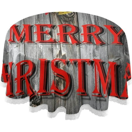 SKYSONIC 60" Christmas Pattern Round Table Cloth, Spill Proof Wrinkle-Free Oil-Proof Waterproof Microfiber Tablecloth for Kitchen Dinning Room Party Home Picnic, Diameter Table Cover