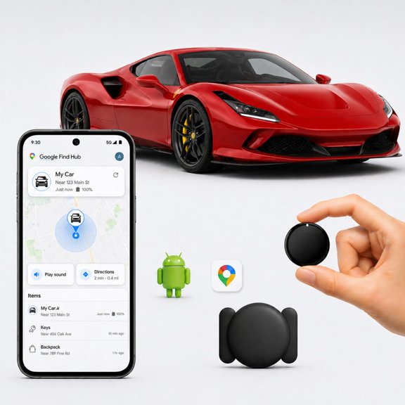Mini rastreador GPS magnético para vehículos, impermeable IP65, seguimiento en tiempo real oculto, compatible solo con Android, antirobo para coche, camión, motocicleta y bienes (solo Android)