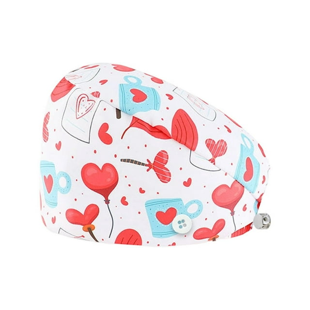 Unisex Beret Hat Breathable Printed Doctor Scrub Cap for Healthcare Workers - Comfortable All-Season Headwear Demonstrating Functional Style