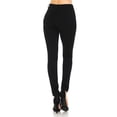 thumbnail image 4 of Auliné Collection Womens Solid Slim Fit Color Skinny Stretchy Ponte Pants Black 2X, 4 of 4