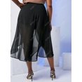 thumbnail image 4 of El tamaño de la gasa más grande se superpone a la pierna ancha pantalones sueltos Rosegal Pantalones de talla grande, 4 of 5