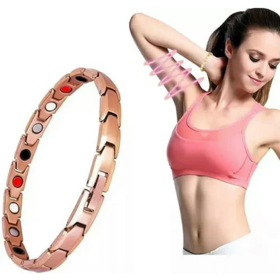 EOEMY Adjustable Men'S Strength Therapy Bracelet Health Energy Bio Magnetic Male-Rose Gold (3)