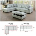 thumbnail image 2 of Ainehome Furniture Silver Green Leather Sectinal Sofa Set, L-Shaped Modern & Contemporary Sofa with Chaise Storage Ottoman for Living Room Furniture - Right Hand Facing, 2 of 7