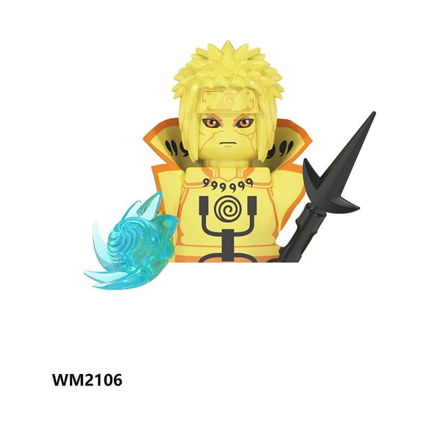 Naruto Sasuke Sakura Kakashi Obito Jiraiya Tsunade muñecas de anime Mini figuras de juguete de acción dibujos animados ensamblar bloques chico regalo de cumpleaños Dengxun unisex