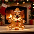 thumbnail image 5 of SPOORYYO Christmas Resin Corgi Figurine With LED Light, Cute Holiday Dog Statue, Battery Powered Tabletop Decoration For Home, Shelf, Mantel, Fireplace, Christmas Decor, 7.9 Inch, 5 of 7