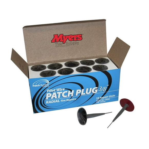 Patch Rubber Company 14042 3/8-Inch Pilot Wire Patch Plugs with 1-3/4-Inch Diameter Patch for Radial Tire Tread Puncture Repairs, (Box of 18)