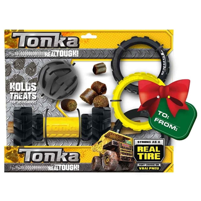 Set de Regalo de Juguetes para Perro Tonka con Eje de 7 pulgadas y Alimentador Insertable