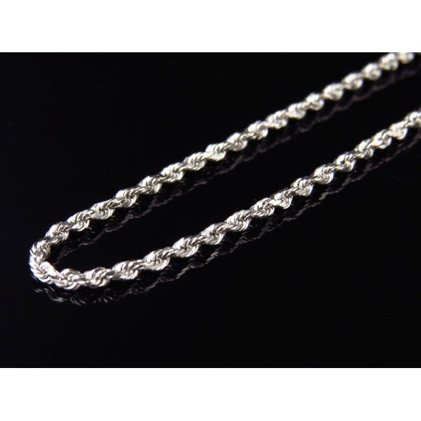 RM 14k White Gold Filled Rope Chain 3MM unisex