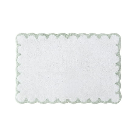 Peri Home Scallop Bath Rug Sage, 100% Cotton, 20" W x 30" L, 1 Piece