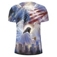 thumbnail image 4 of cllios 4th of July Shirts Men Patriotic Red White and Blue Graphic Tees Big and Tall Slim-fit Crewneck Top Fitness Gym Short Sleeve T Shirt, 4 of 5