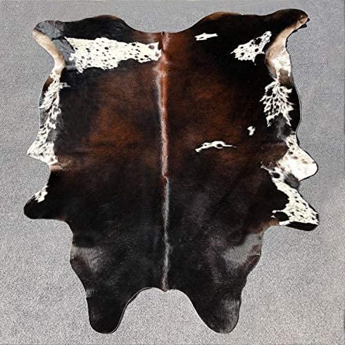 Small Tricolor Brazilian Calf Skin Calf Hide Exotic Cowhide Rug Tri Cow Hide Leather Cow Skin Area Rug Hair on - 4 ft X 3 ft Small