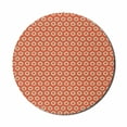 thumbnail image 1 of Ikat Mouse Pad for Computers, Repeating Oval Shapes with Grunge Effect on Orange Backdrop Abstract Vintage, Round Non-Slip Thick Rubber Modern Mousepad, 8" Round, Orange Pale Yellow, by Ambesonne, 1 of 2