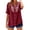 01 Wine, variant on Womens T Shirts Button Down Shirts 3/4 Sleeve Casual Loose Fit V Neck Summer Spring Blouses Top