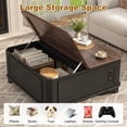 thumbnail image 5 of ANPOO 40" Farmhouse Lift Top Coffee Table with Charging Station, Square Wood Center Table with Large Hidden Storage Compartment for Living Room, 5 of 7