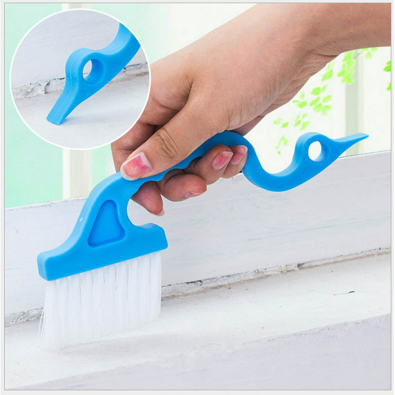 Window or Sliding Door Track Cleaning Brush, Window Blind Cleaner Duster,  2-in-1 Windowsill Sweeper, Hand-held Groove Gap, 4 Pieces