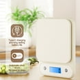 thumbnail image 5 of Digital Kitchen Scale 11lb High Precision | LCD Display Food Weighing | Type-C Rechargeable | Multiple Units g oz kg lb | Slim White Design | Ideal for Baking, Cooking, Portion Control, 5 of 6