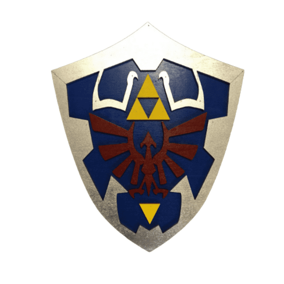 Hylian Shield Cosplay Prop | 14" Wooden Legend of Zelda Shield | Link Costume Accessory | Small